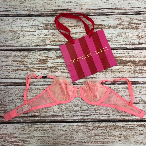 New Victoria’s Secret Lace Bra Size 32A - Unlined Demi - Picture 5 of 6